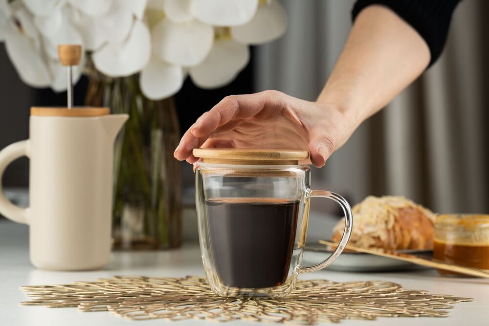 Кружка с двойными стенками Kupla с бамбуковой крышкой арт.15977.00