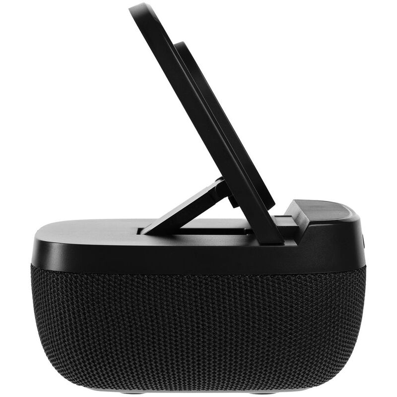 Колонка с беспроводной зарядкой Esca и подсветкой логотипа, черная арт.16305.30