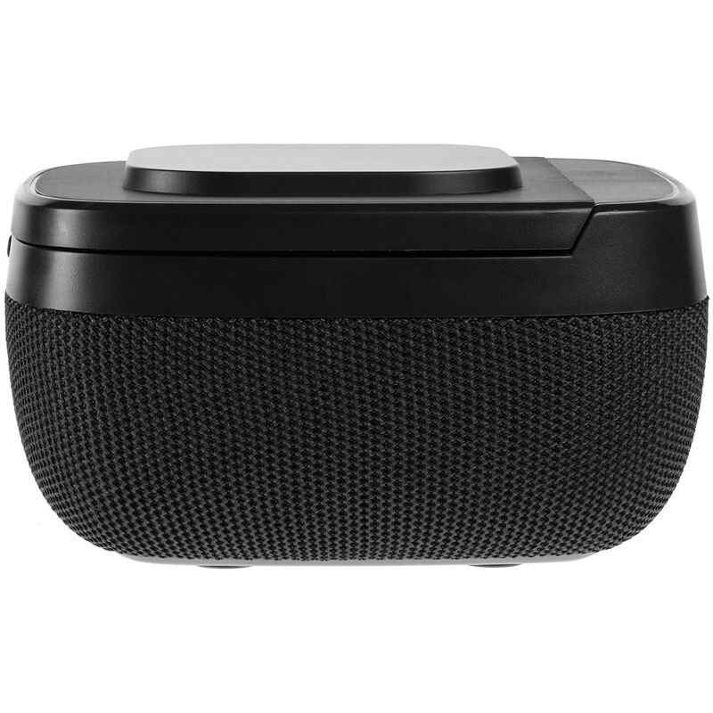 Колонка с беспроводной зарядкой Esca и подсветкой логотипа, черная арт.16305.30