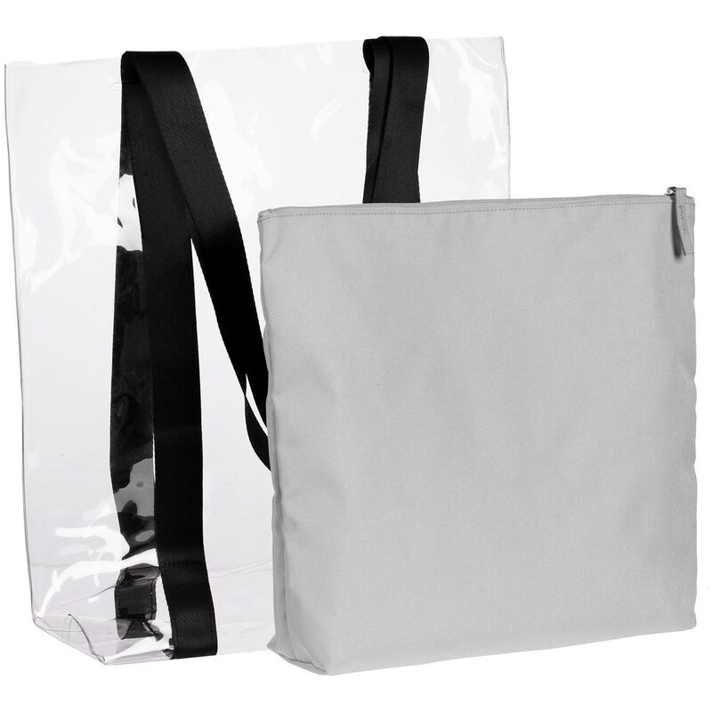 Шопер Clarity с серым органайзером, прозрачный арт.14023.10