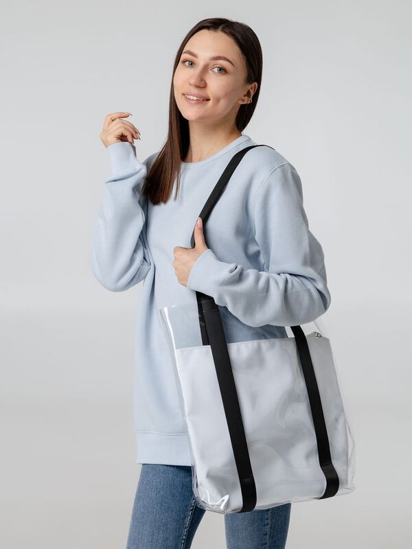 Шопер Clarity с серым органайзером, прозрачный арт.14023.10