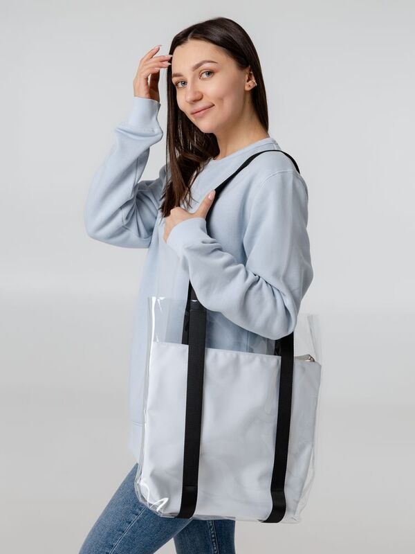 Шопер Clarity с серым органайзером, прозрачный арт.14023.10