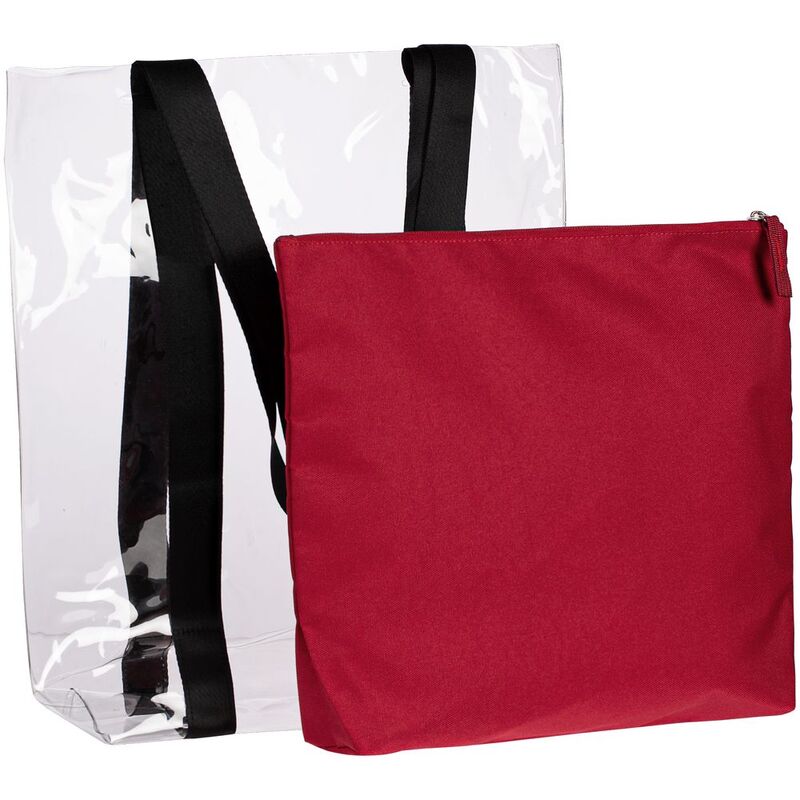 Шопер Clarity с красным органайзером, прозрачный арт.14023.50