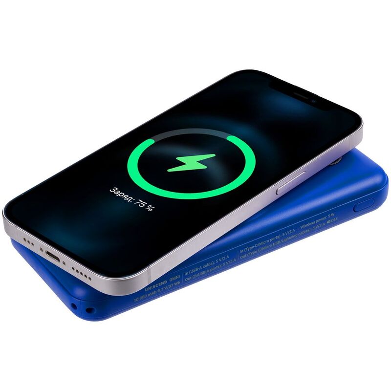 Внешний аккумулятор Omni Qi 10000 мАч, синий арт.22007.40