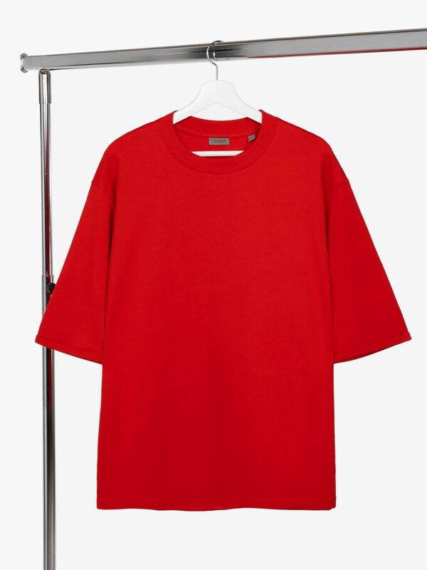 Футболка оверсайз унисекс Kosmos 2.0, красная арт.14610.50
