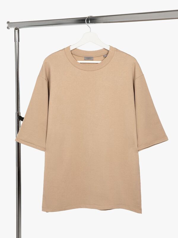 Футболка оверсайз унисекс Kosmos 2.0, бежевая арт.14610.12