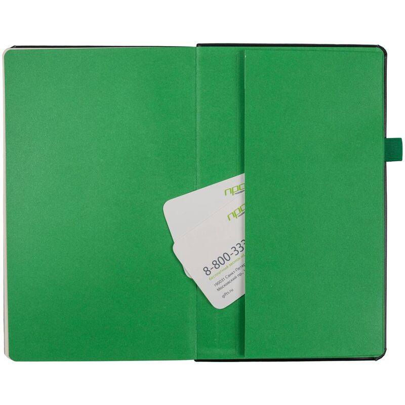 Ежедневник Ton Black, недатированный, черный с зеленым арт.19195.39