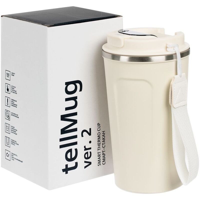 Смарт-стакан с заменяемой батареей tellMug, ver.2, молочно-белый арт.16325.60