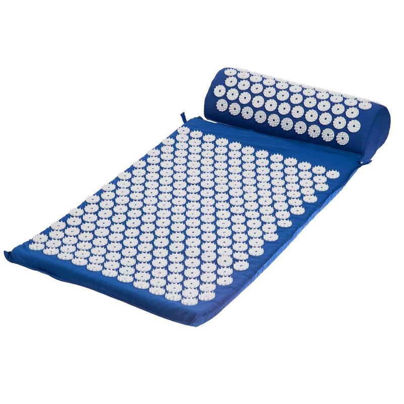 Массажный акупунктурный коврик с валиком Iglu, синий с белым арт.16730.64