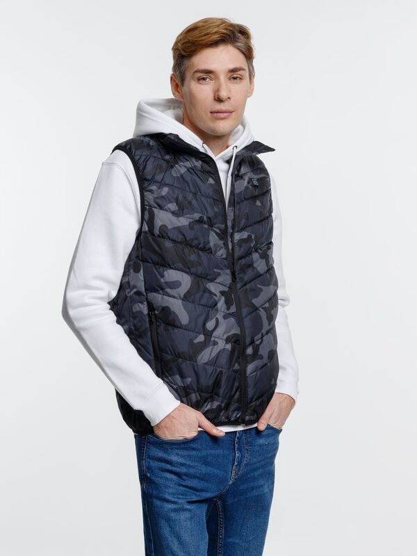 Жилет с подогревом Thermalli Valmorel, серый камуфляж арт.16333.11