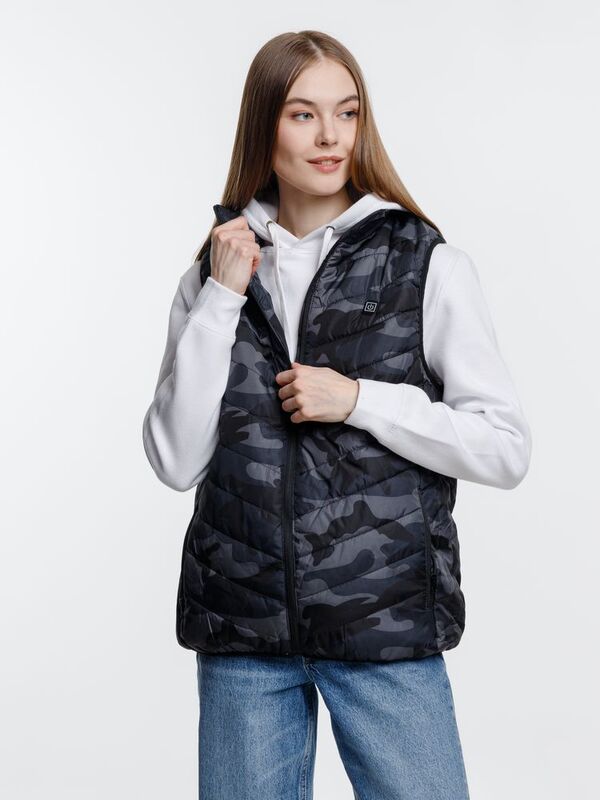 Жилет с подогревом Thermalli Valmorel, серый камуфляж арт.16333.11