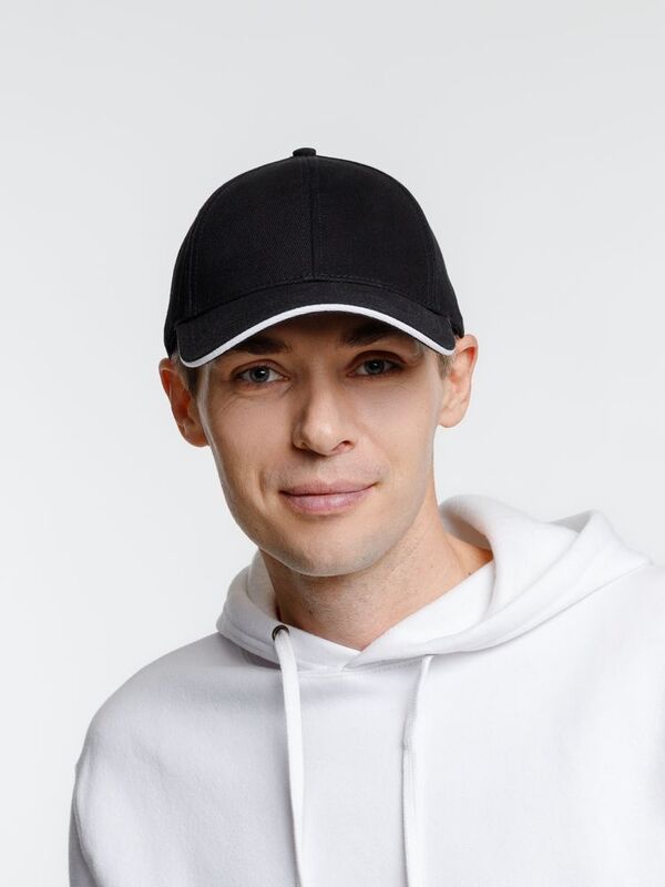 Бейсболка Spiker, черная с белым арт.16939.36