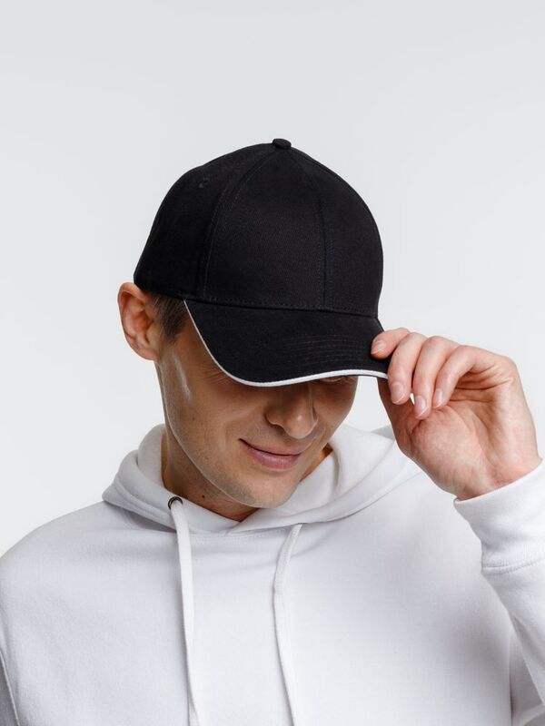 Бейсболка Spiker, черная с белым арт.16939.36