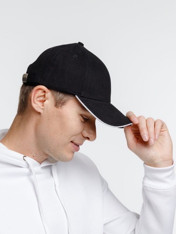 Бейсболка Spiker, черная с белым арт.16939.36