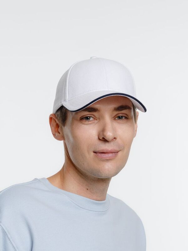 Бейсболка Spiker, белая с темно-синим арт.16939.64