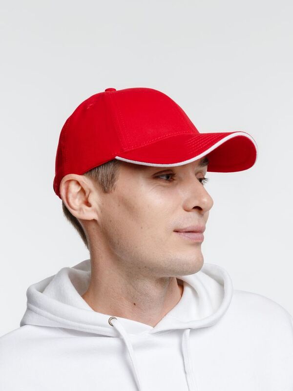 Бейсболка Spiker, красная с белым арт.16939.56