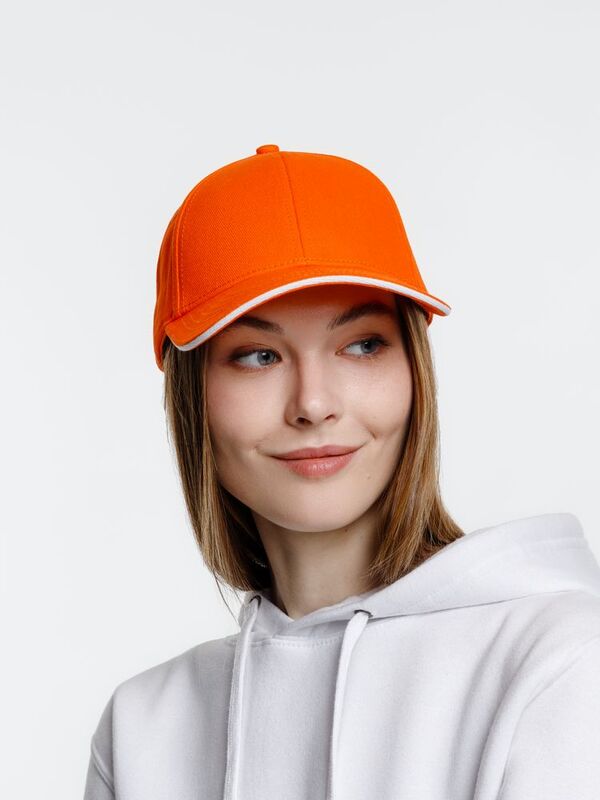 Бейсболка Spiker, оранжевая с белым арт.16939.26