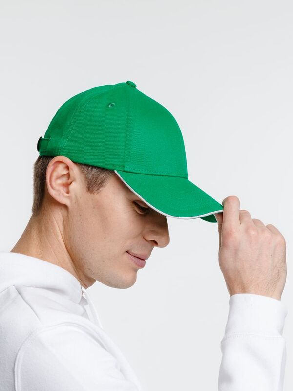 Бейсболка Spiker, зеленая с белым арт.16939.96