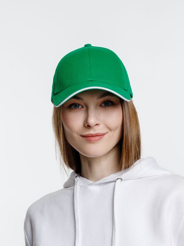 Бейсболка Spiker, зеленая с белым арт.16939.96