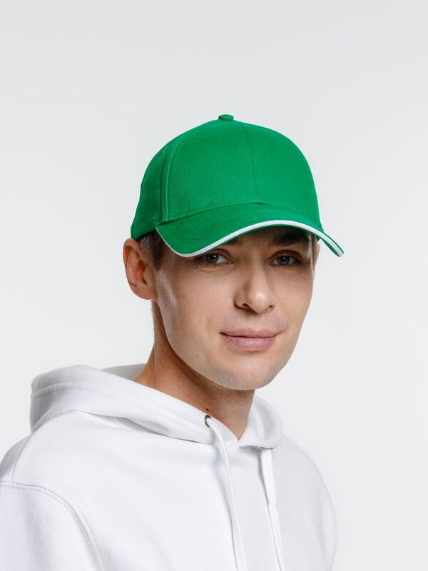 Бейсболка Spiker, зеленая с белым арт.16939.96