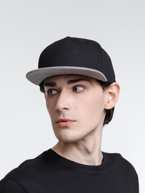 Бейсболка Foreside с прямым козырьком, черная с серым арт.16940.31