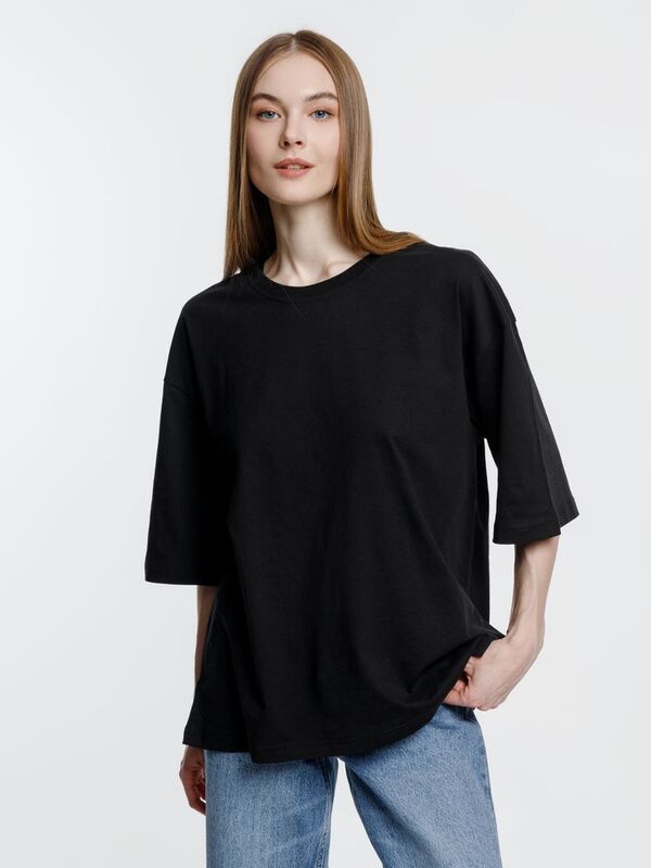 Футболка оверсайз унисекс Base Space, черная арт.16614.30