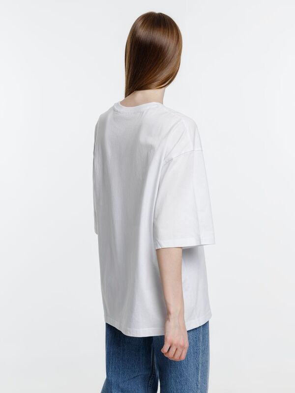 Футболка оверсайз унисекс Base Space, белая арт.16614.60