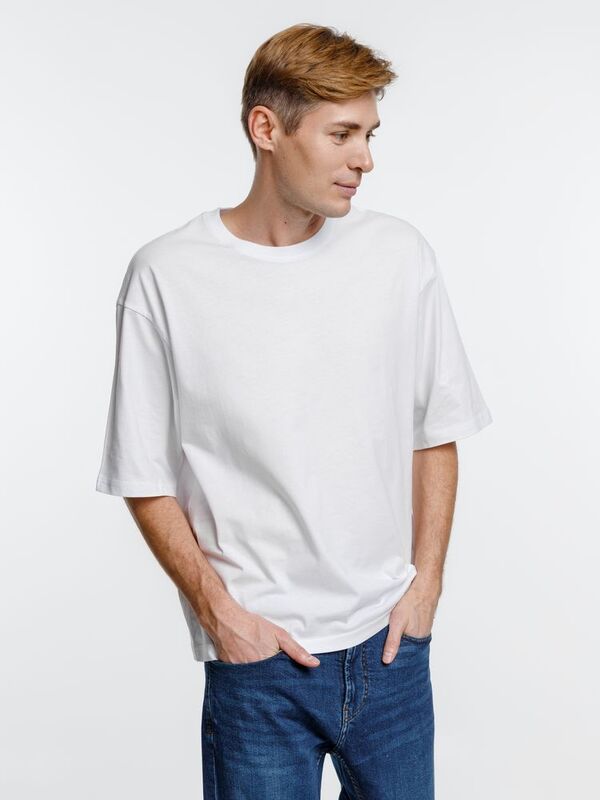 Футболка оверсайз унисекс Base Space, белая арт.16614.60