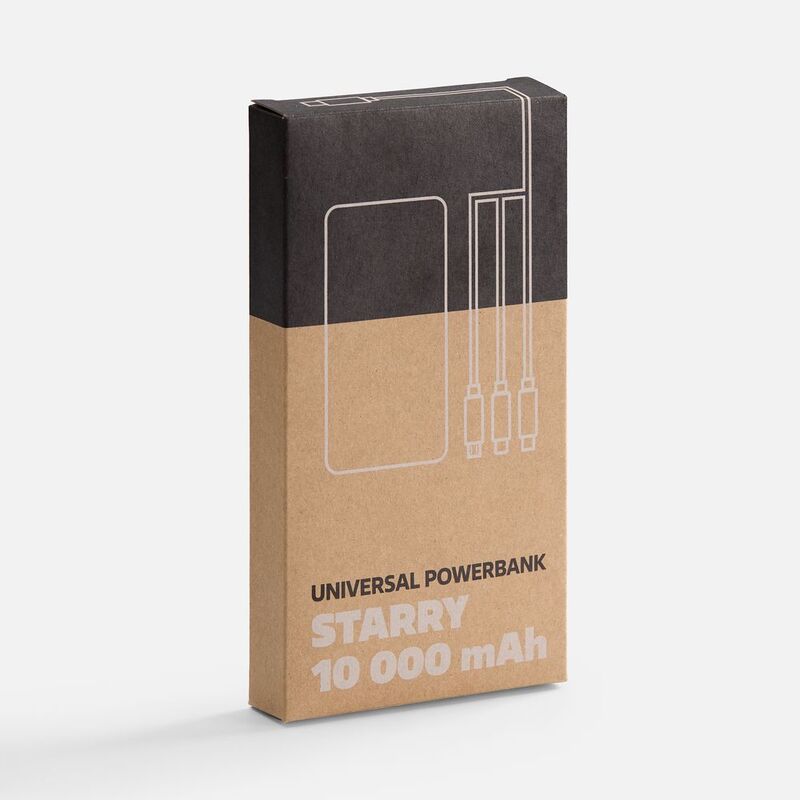 Аккумулятор Uniscend Starry с подсветкой, 10000 мАч, черный арт.25556.30