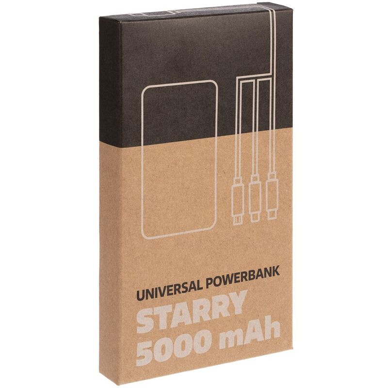 Аккумулятор Uniscend Starry с подсветкой, 5000 мАч, черный арт.25555.30