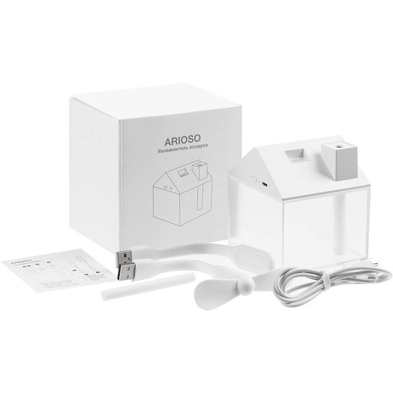 Настольный увлажнитель Arioso с вентилятором и лампой, белый арт.16387.60