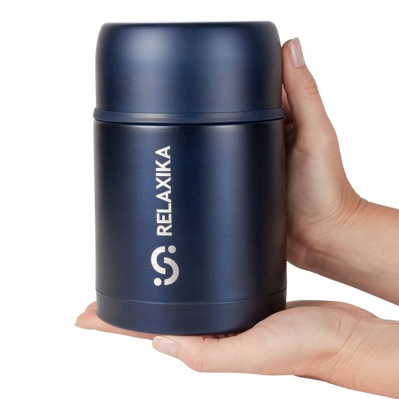Термос для еды Relaxika 700, темно-синий арт.15475.43
