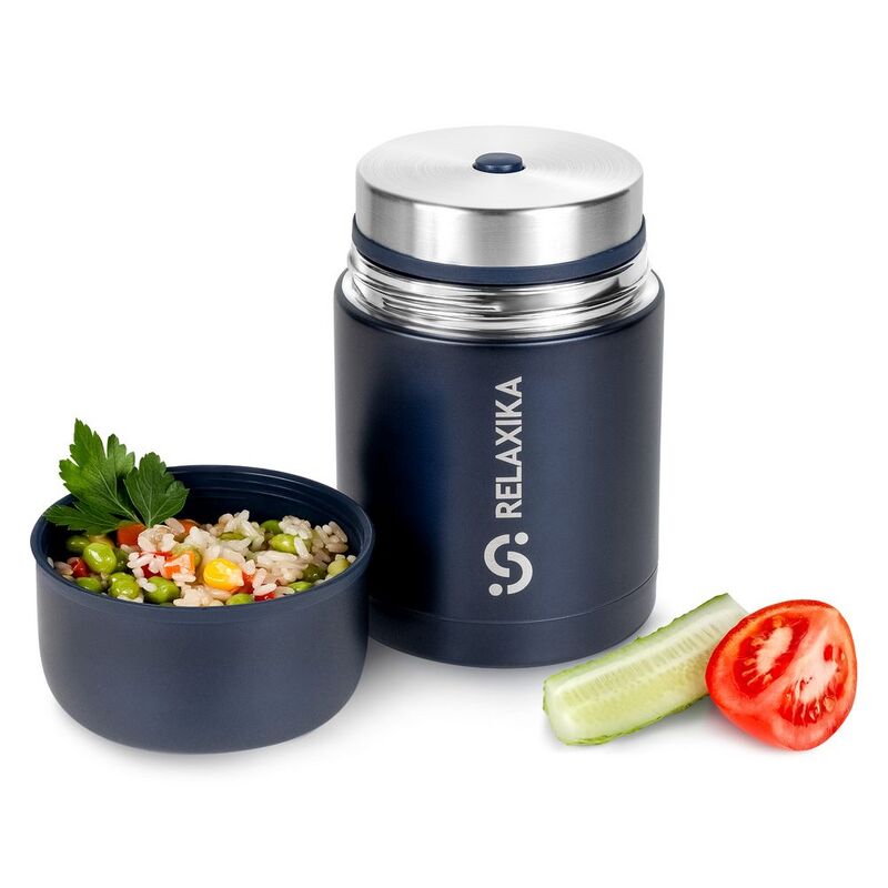 Термос для еды Relaxika 700, темно-синий арт.15475.43