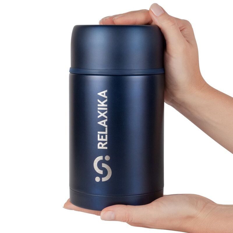 Термос для еды Relaxika 1000, темно-синий арт.15476.43