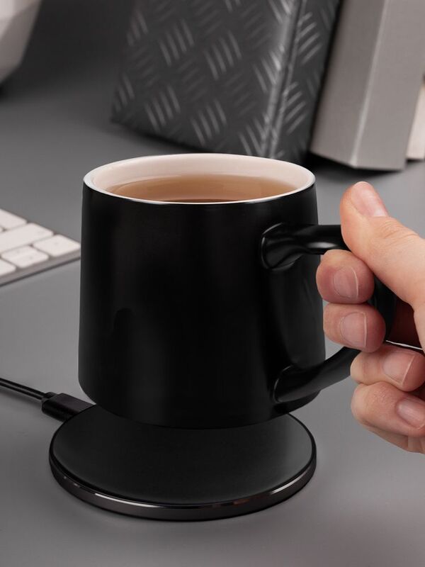 Кружка с подогревом и беспроводной зарядкой dualBase ver. 2.0 Matt, черная арт.16345.30