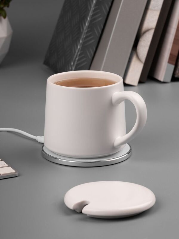 Кружка с подогревом и беспроводной зарядкой dualBase ver. 2.0 Matt, белая арт.16345.60