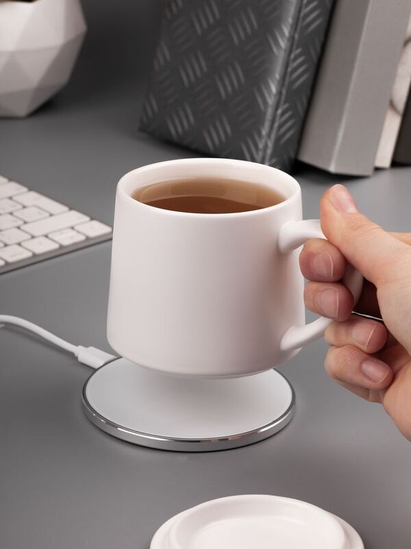 Кружка с подогревом и беспроводной зарядкой dualBase ver. 2.0 Matt, белая арт.16345.60