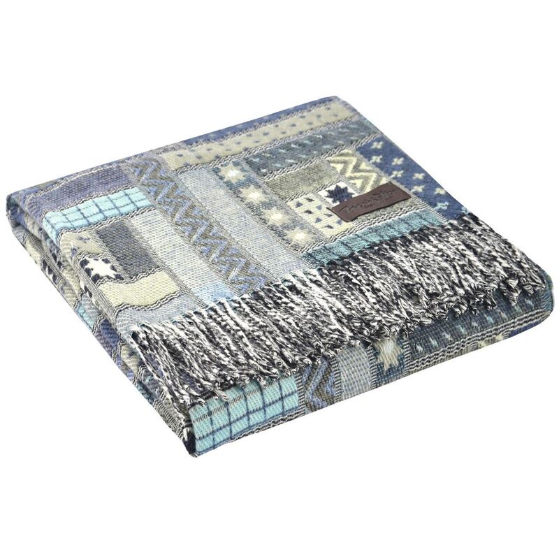 Плед Baltimora, синий с серым арт.10019.41