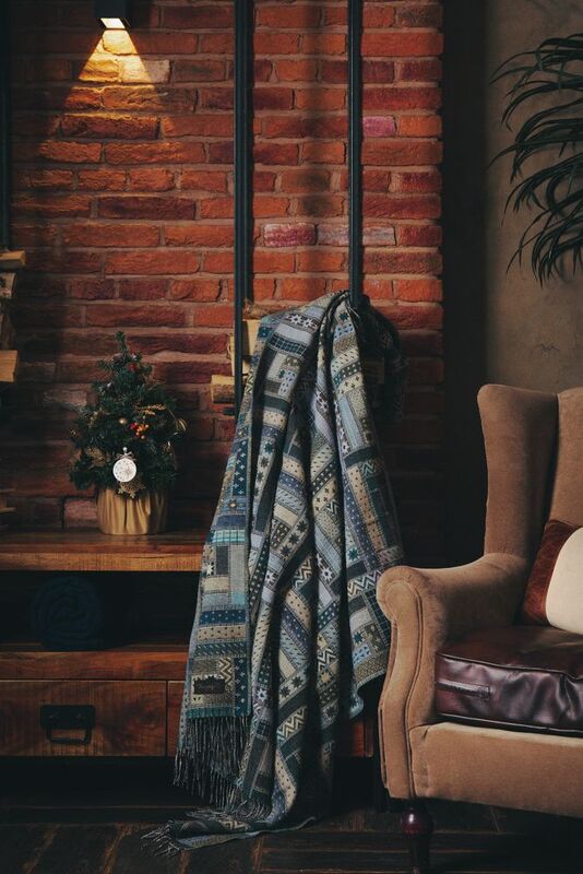 Плед Baltimora, синий с серым арт.10019.41