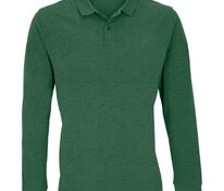 Рубашка поло унисекс с длинным рукавом Planet LSL, темно-зеленая арт.04241264