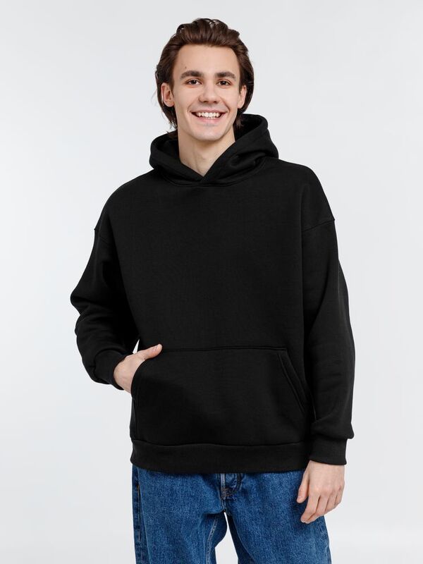 Худи оверсайз унисекс Go Easy, черное арт.16415.30