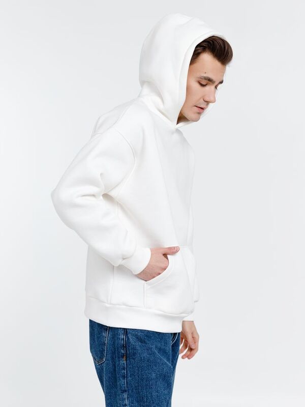 Худи оверсайз унисекс Go Easy, молочно-белое арт.16415.60