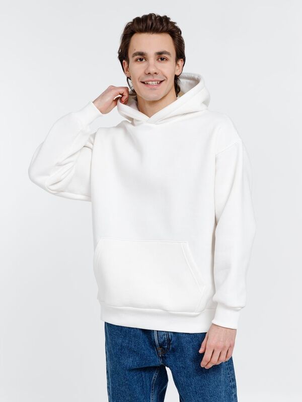 Худи оверсайз унисекс Go Easy, молочно-белое арт.16415.60