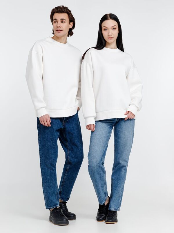 Свитшот оверсайз унисекс True Self, молочно-белый арт.16416.60