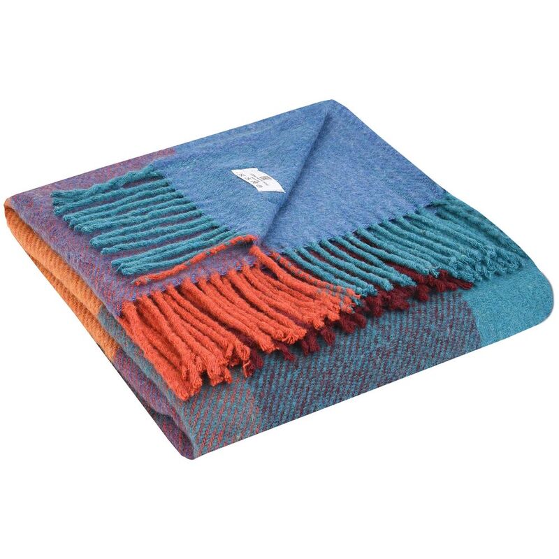 Плед Mumbai, голубой с оранжевым арт.16341.42