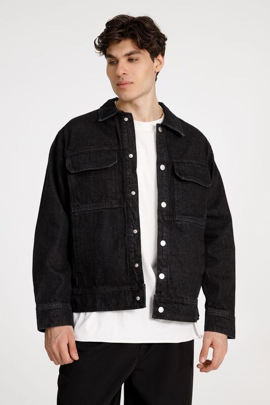 Куртка джинсовая O2, черная арт.15259.30