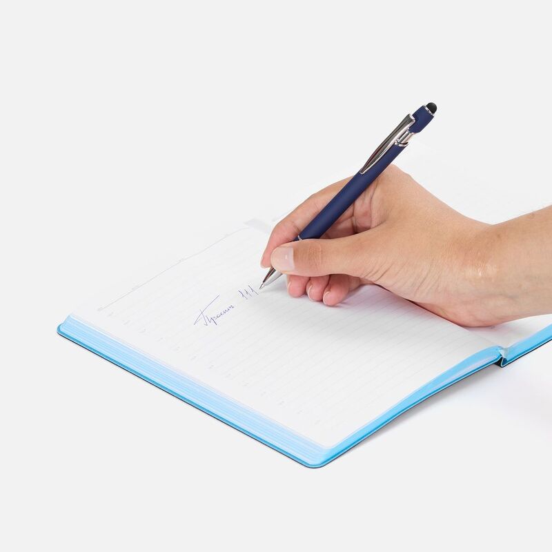 Ручка шариковая Pointer Soft Touch со стилусом, темно-синяя арт.16426.40
