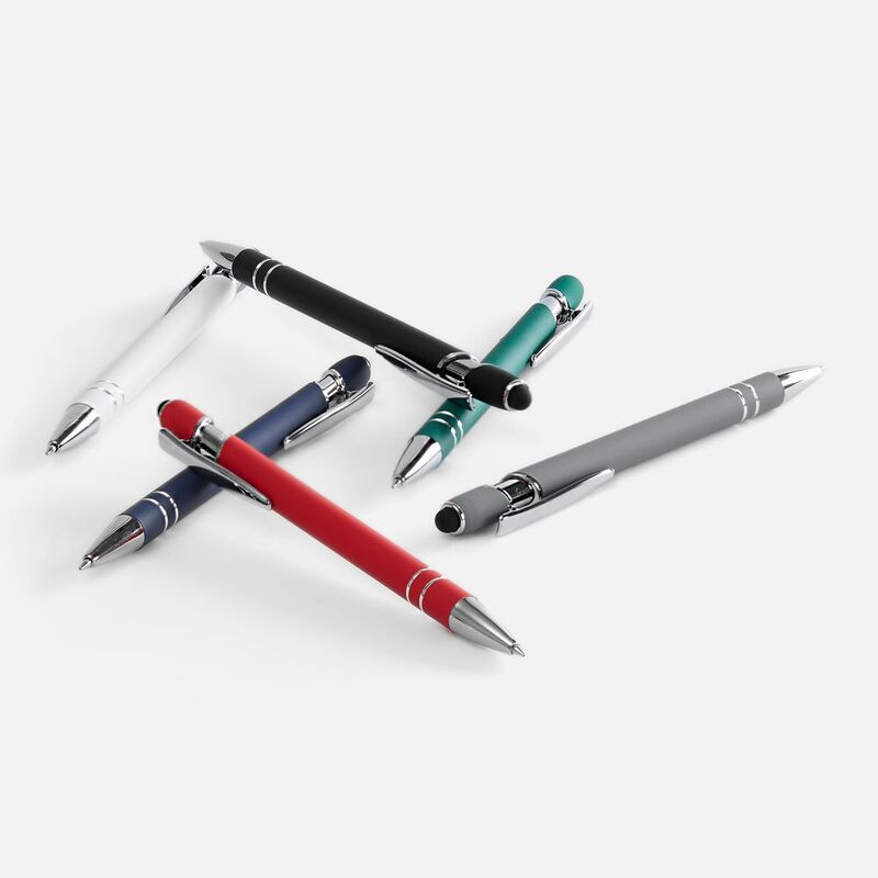 Ручка шариковая Pointer Soft Touch со стилусом, темно-синяя арт.16426.40