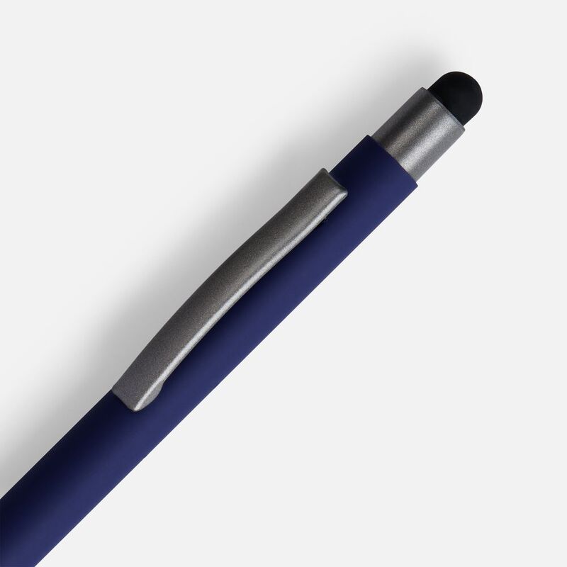 Ручка шариковая Atento Soft Touch со стилусом, темно-синяя арт.16428.40