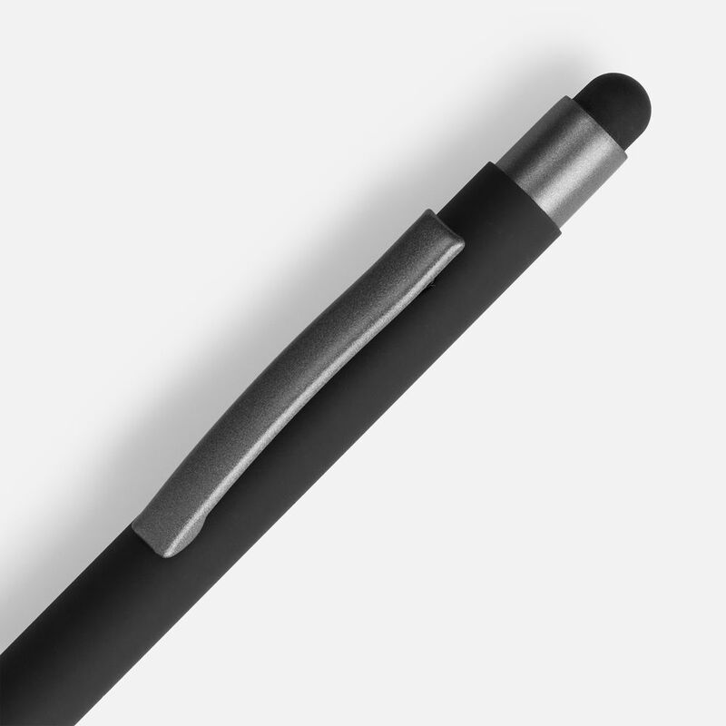 Ручка шариковая Atento Soft Touch Stylus со стилусом, черная арт.16428.30